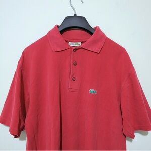 Vintage Chemise Lacoste Polo Shirt Red Pique Cotton Men's XL  80s 90s